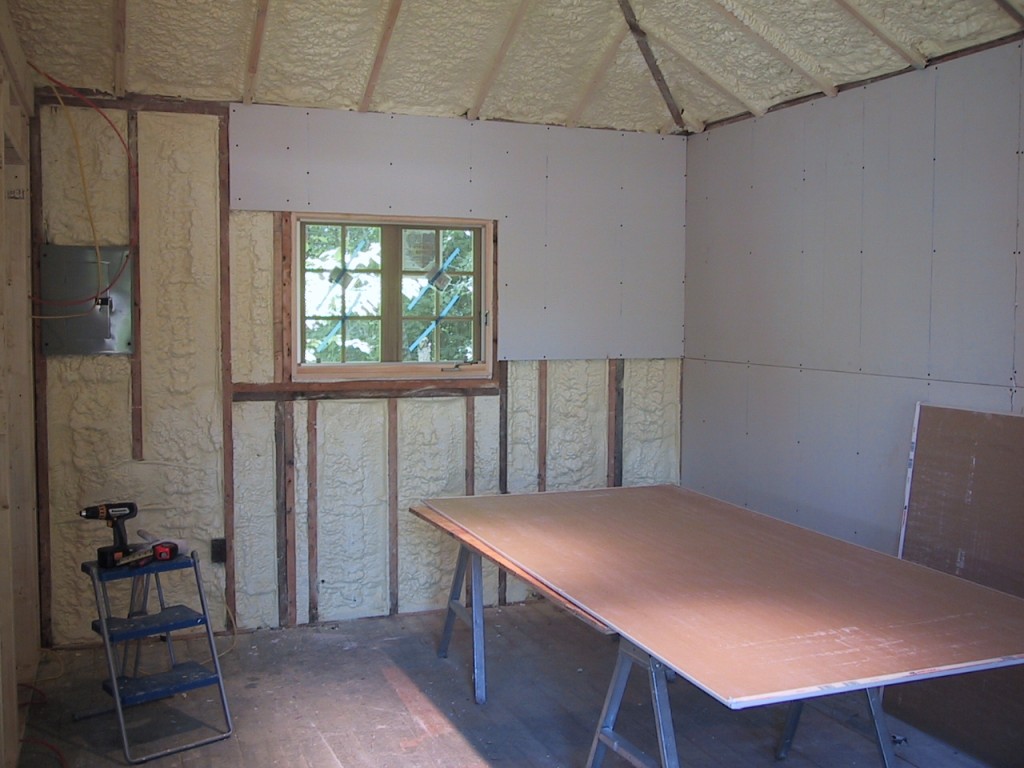 Studio Living Space Renovation sheetrock