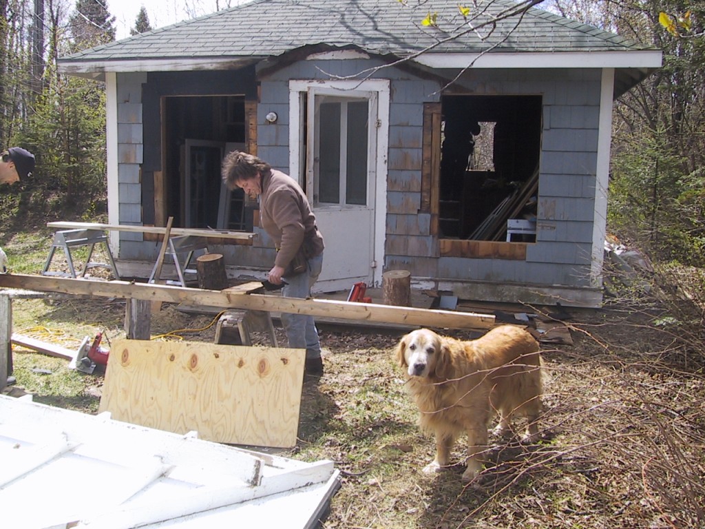 Studio Exterior Renovation cutting windows