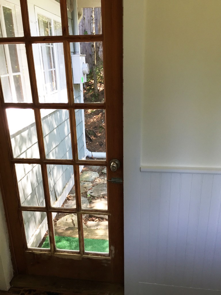 GO-Cottage Laundry Room Renovation door and wainscoting